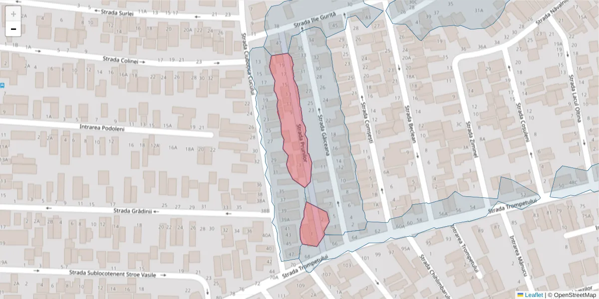 Hartă a codului poștal  și a codurilor poștale învecinate