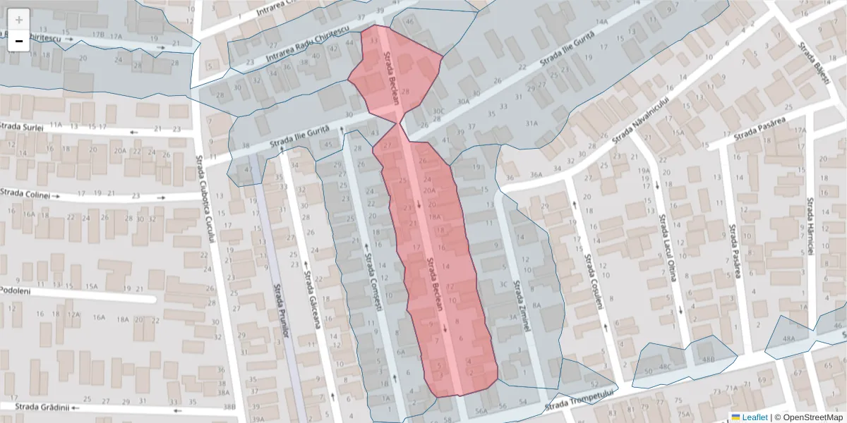 Hartă a codului poștal  și a codurilor poștale învecinate