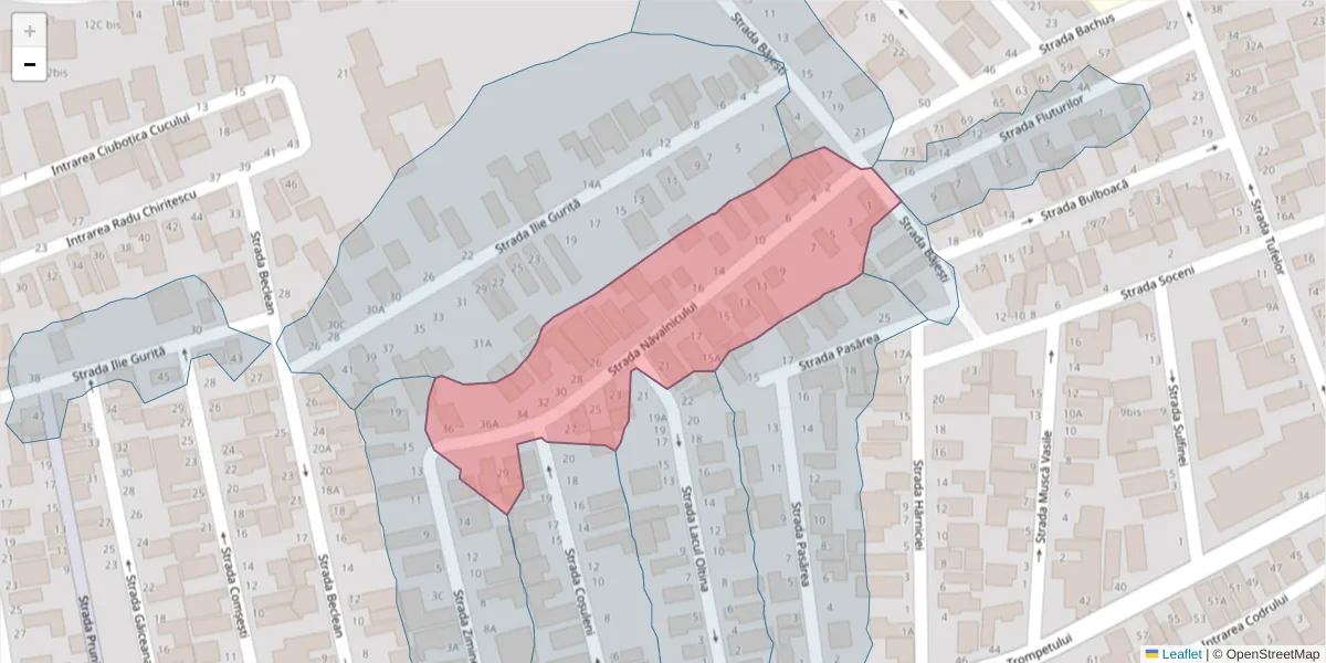 Hartă a codului poștal  și a codurilor poștale învecinate
