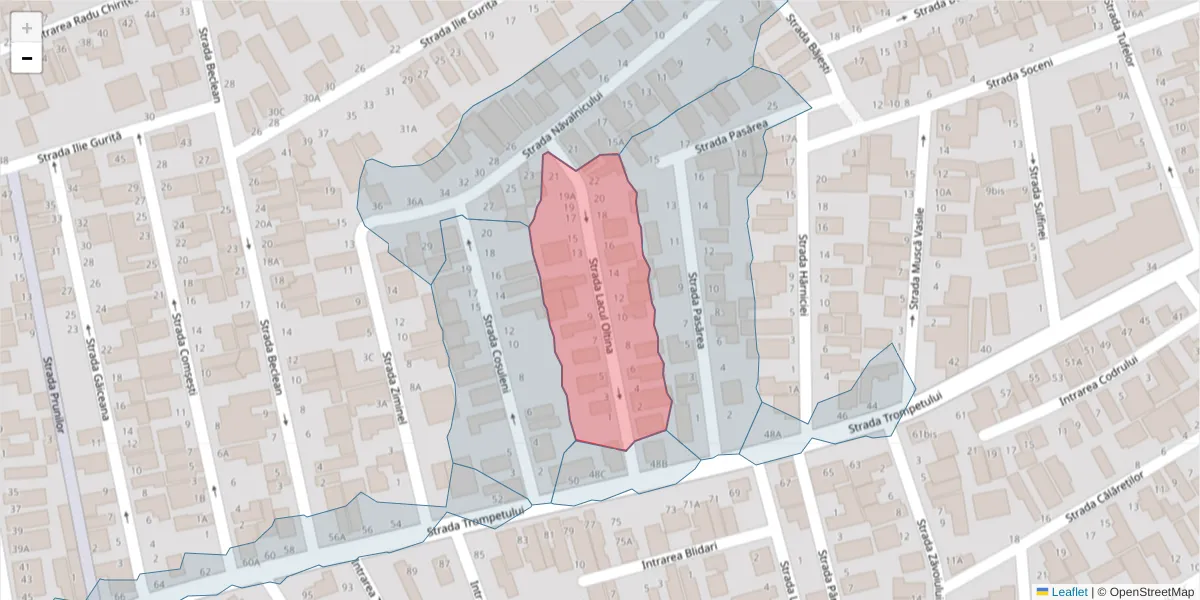 Hartă a codului poștal  și a codurilor poștale învecinate