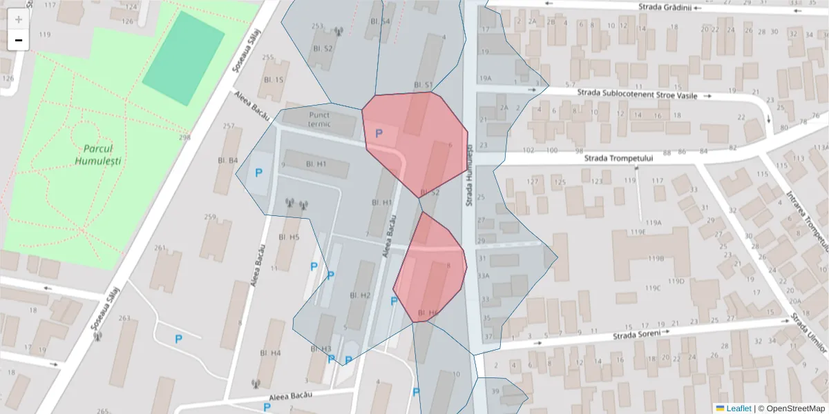 Hartă a codului poștal  și a codurilor poștale învecinate