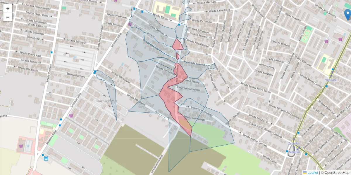 Hartă a codului poștal  și a codurilor poștale învecinate