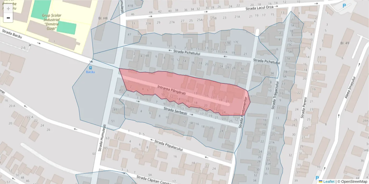 Hartă a codului poștal  și a codurilor poștale învecinate