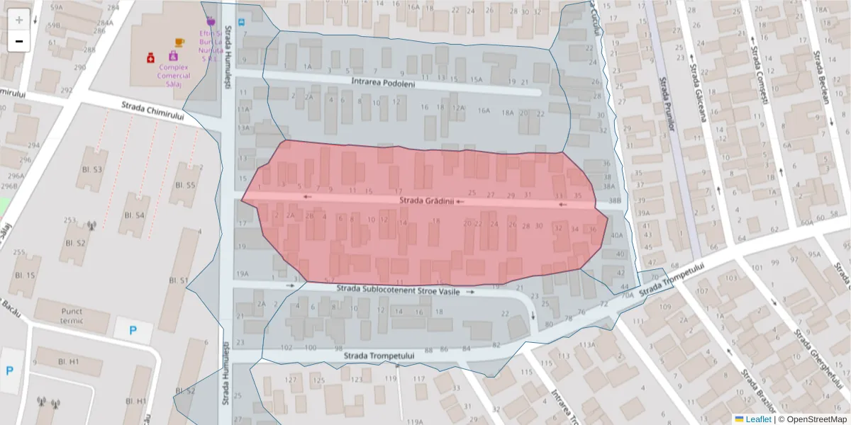 Hartă a codului poștal  și a codurilor poștale învecinate