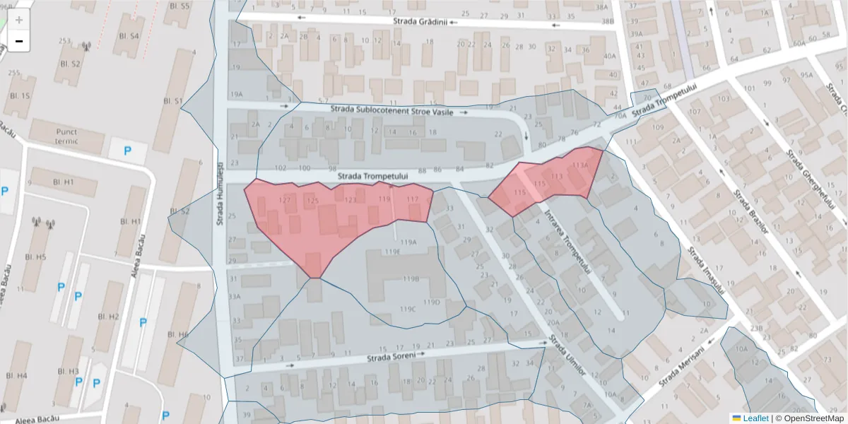Hartă a codului poștal  și a codurilor poștale învecinate