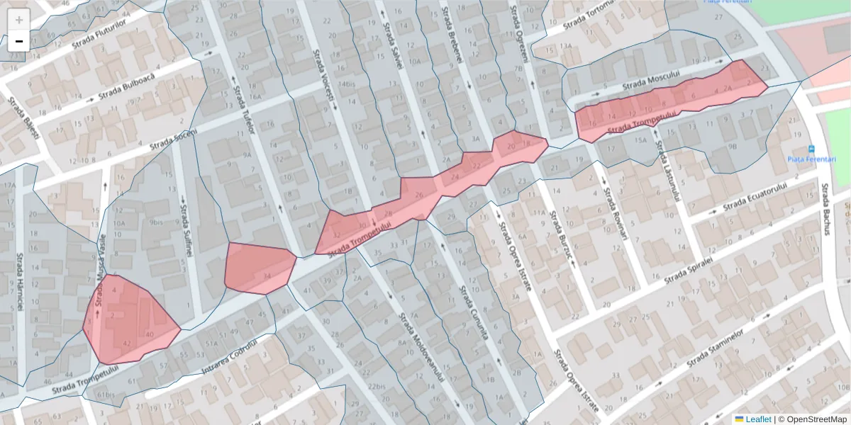 Hartă a codului poștal  și a codurilor poștale învecinate