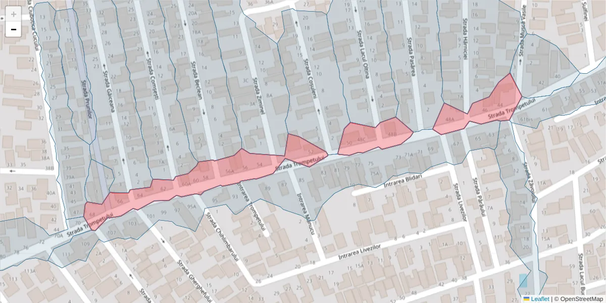 Hartă a codului poștal  și a codurilor poștale învecinate