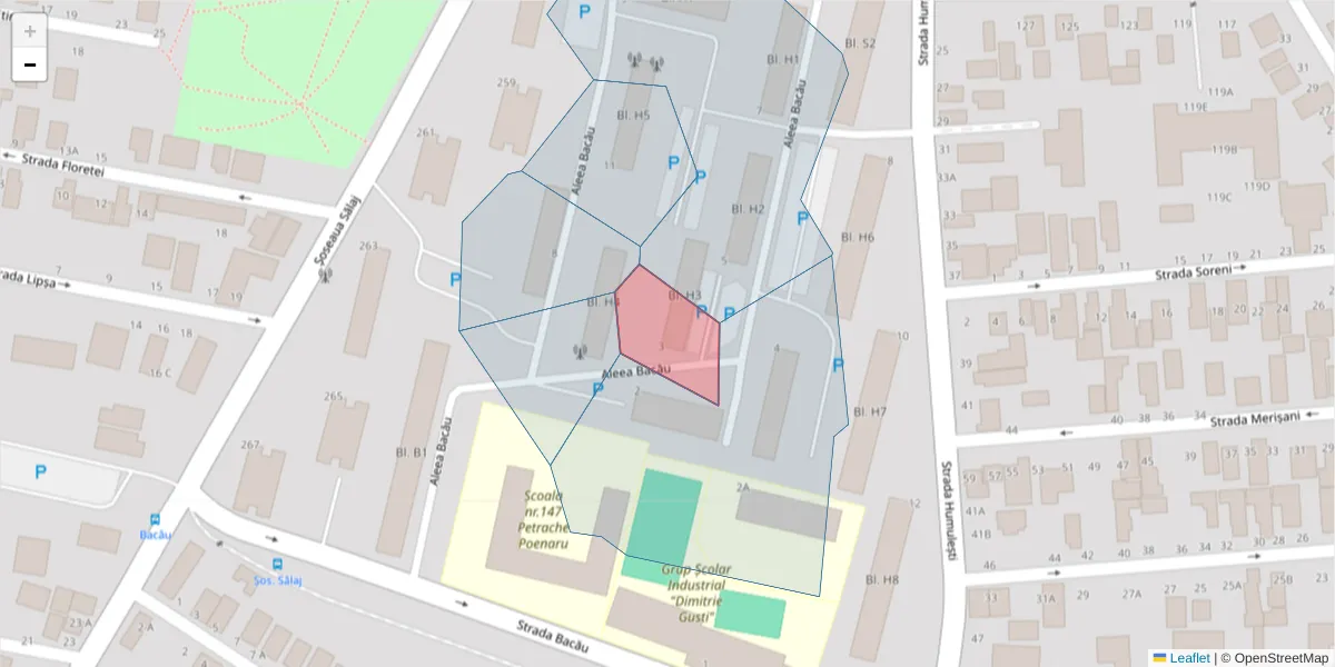Hartă a codului poștal  și a codurilor poștale învecinate
