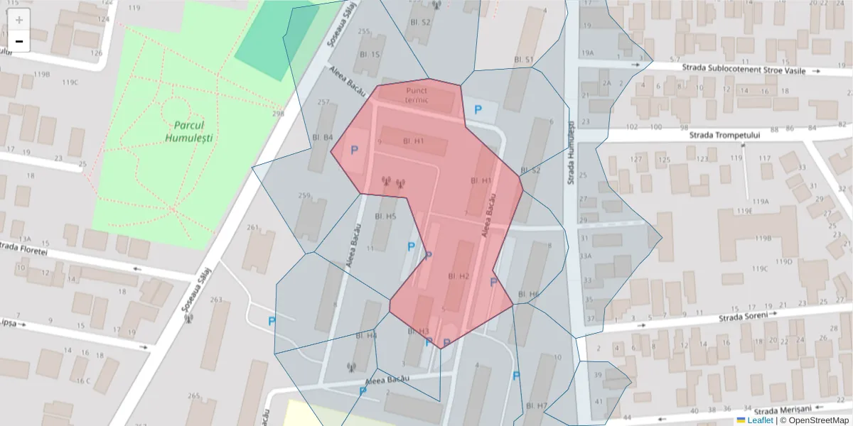 Hartă a codului poștal  și a codurilor poștale învecinate