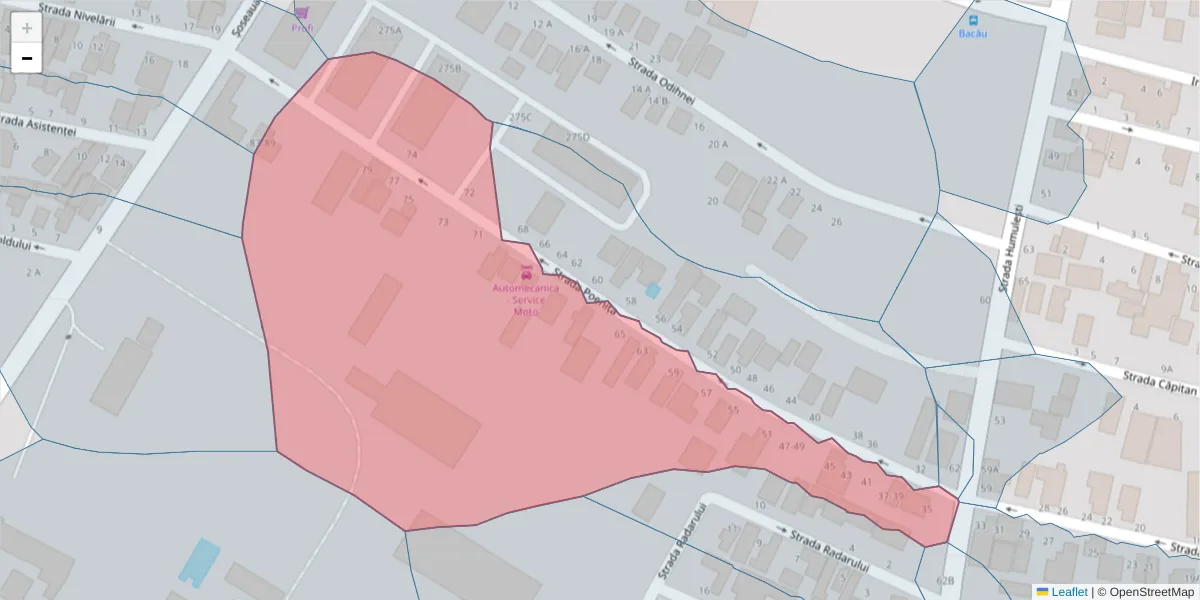 Hartă a codului poștal  și a codurilor poștale învecinate