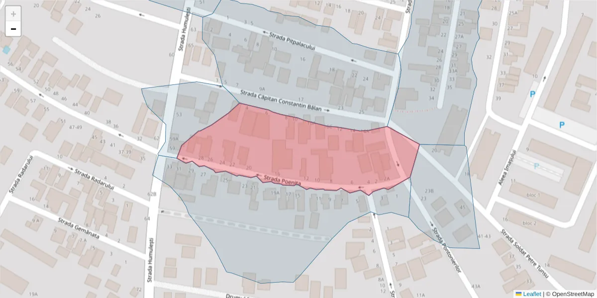 Hartă a codului poștal  și a codurilor poștale învecinate