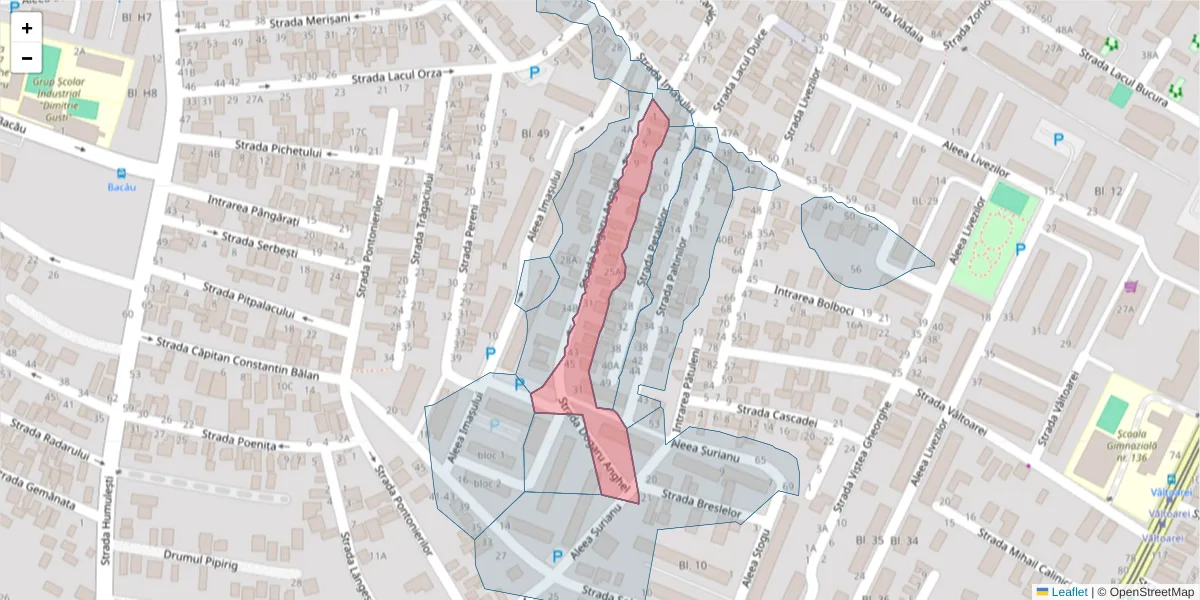 Hartă a codului poștal  și a codurilor poștale învecinate