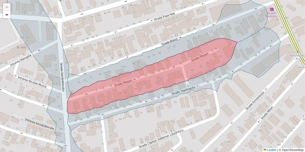 Hartă a codului poștal  și a codurilor poștale învecinate