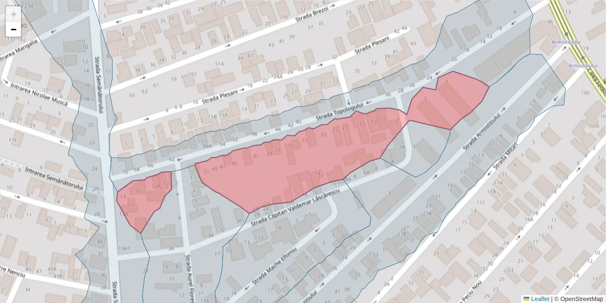 Hartă a codului poștal  și a codurilor poștale învecinate
