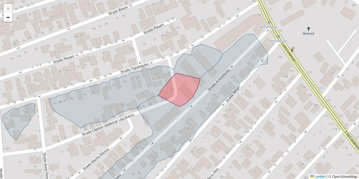 Hartă a codului poștal  și a codurilor poștale învecinate