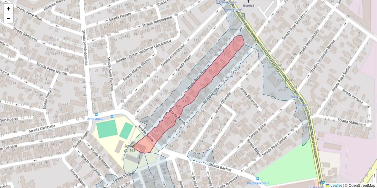 Hartă a codului poștal  și a codurilor poștale învecinate