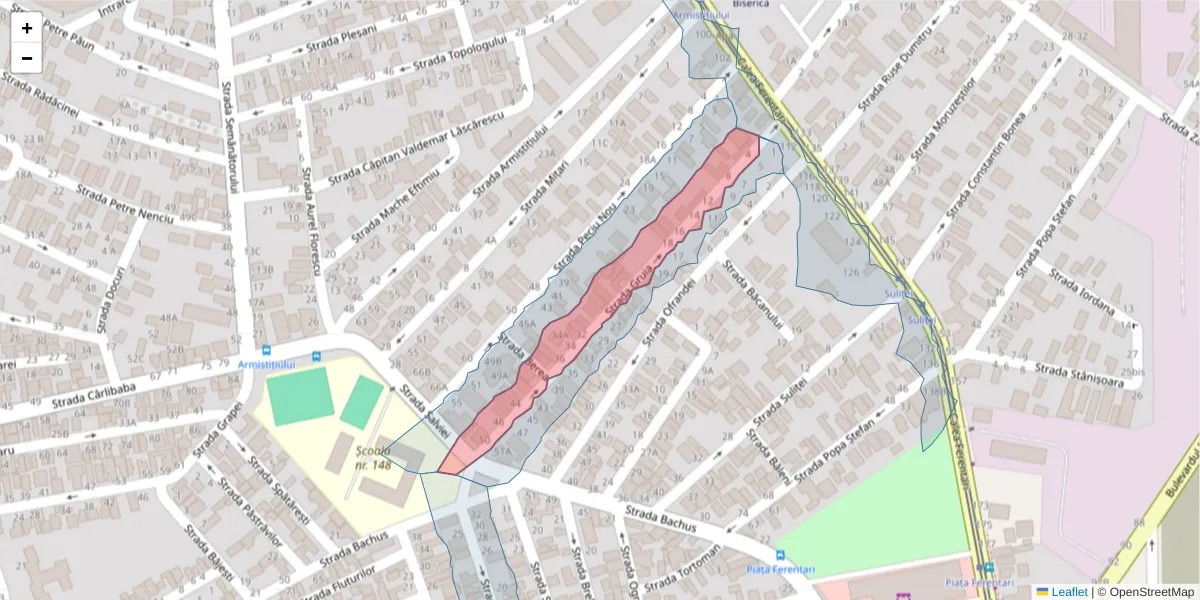 Hartă a codului poștal  și a codurilor poștale învecinate