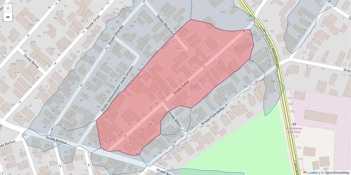 Hartă a codului poștal  și a codurilor poștale învecinate