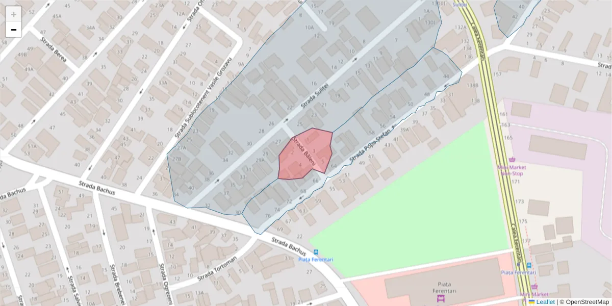 Hartă a codului poștal  și a codurilor poștale învecinate