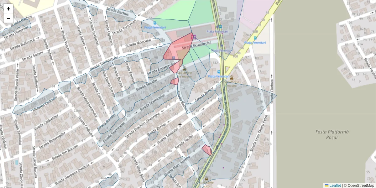 Hartă a codului poștal  și a codurilor poștale învecinate
