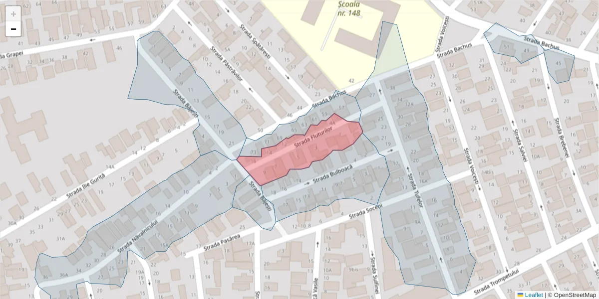 Hartă a codului poștal  și a codurilor poștale învecinate