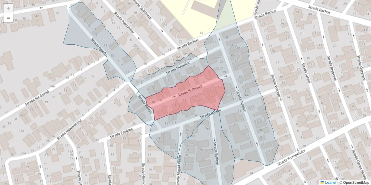 Hartă a codului poștal  și a codurilor poștale învecinate