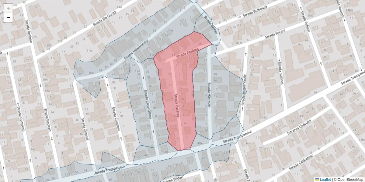 Hartă a codului poștal  și a codurilor poștale învecinate