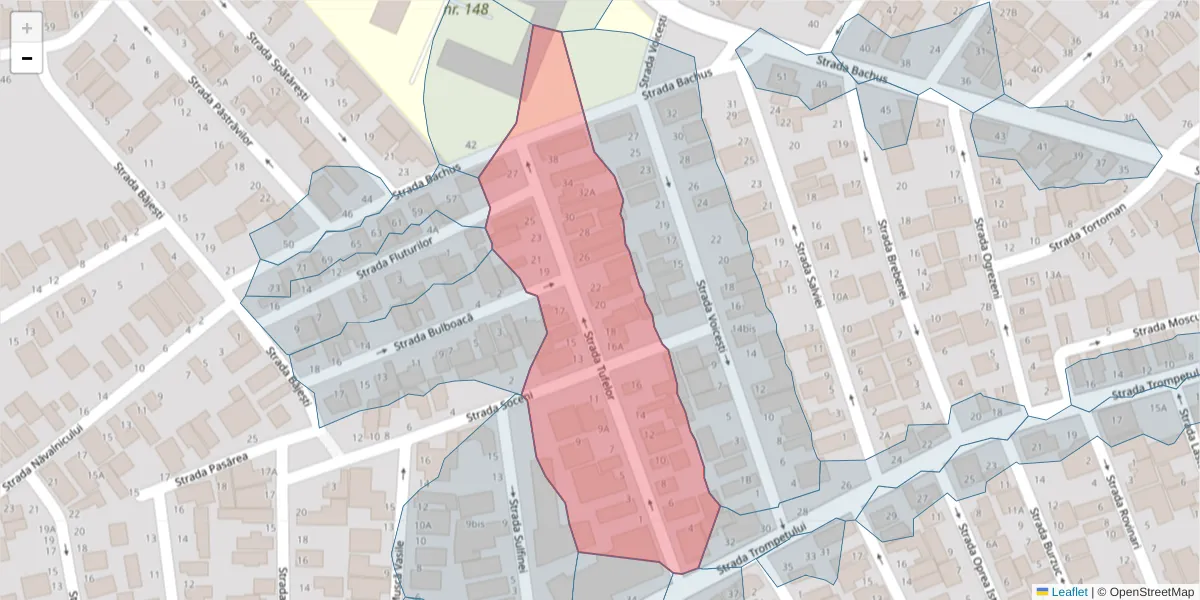 Hartă a codului poștal  și a codurilor poștale învecinate