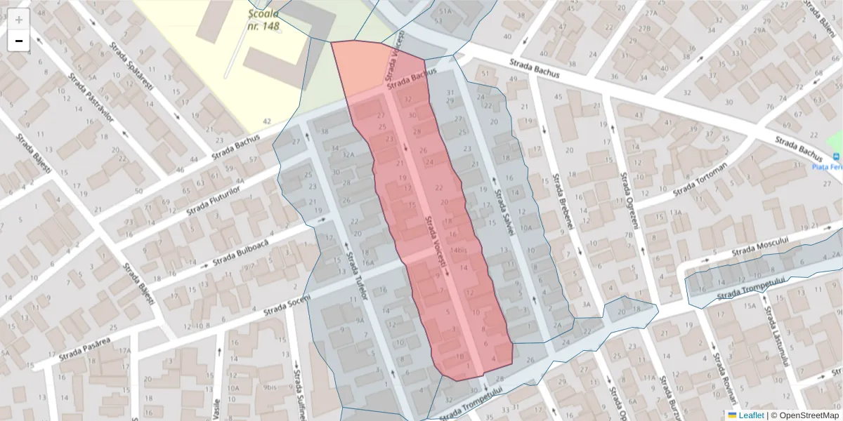 Hartă a codului poștal  și a codurilor poștale învecinate