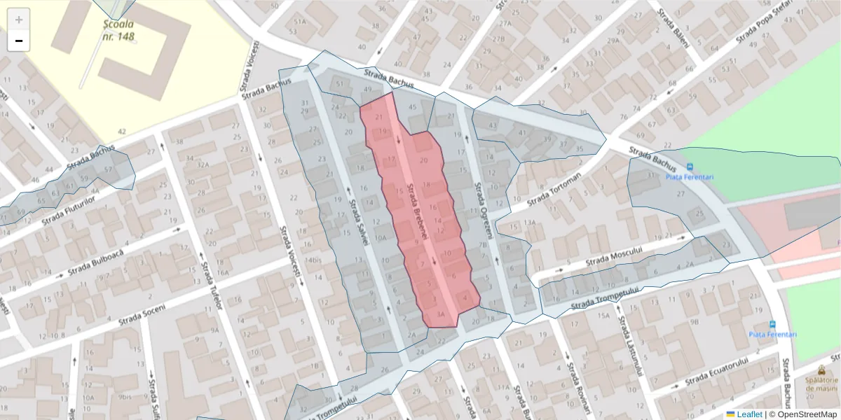 Hartă a codului poștal  și a codurilor poștale învecinate