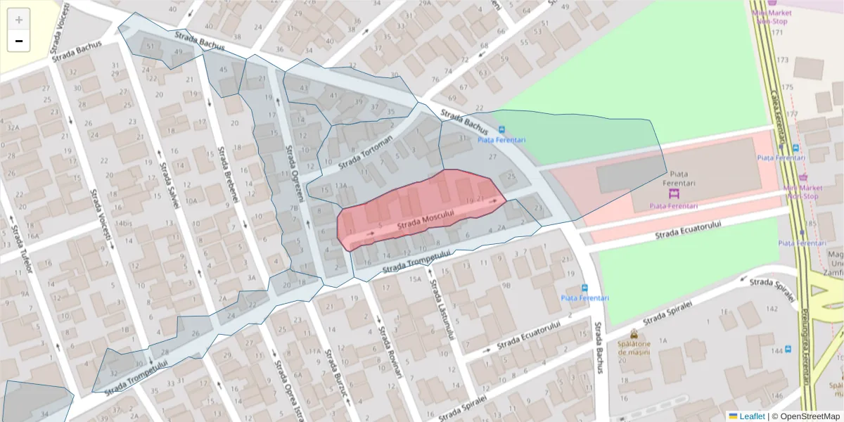 Hartă a codului poștal  și a codurilor poștale învecinate