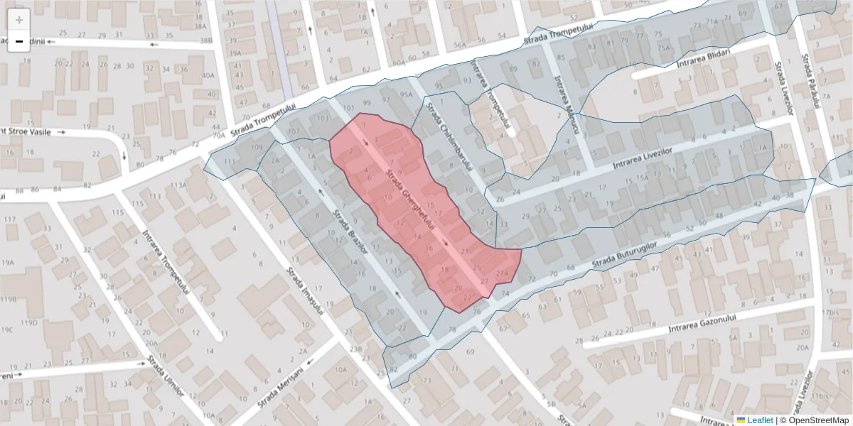 Hartă a codului poștal  și a codurilor poștale învecinate