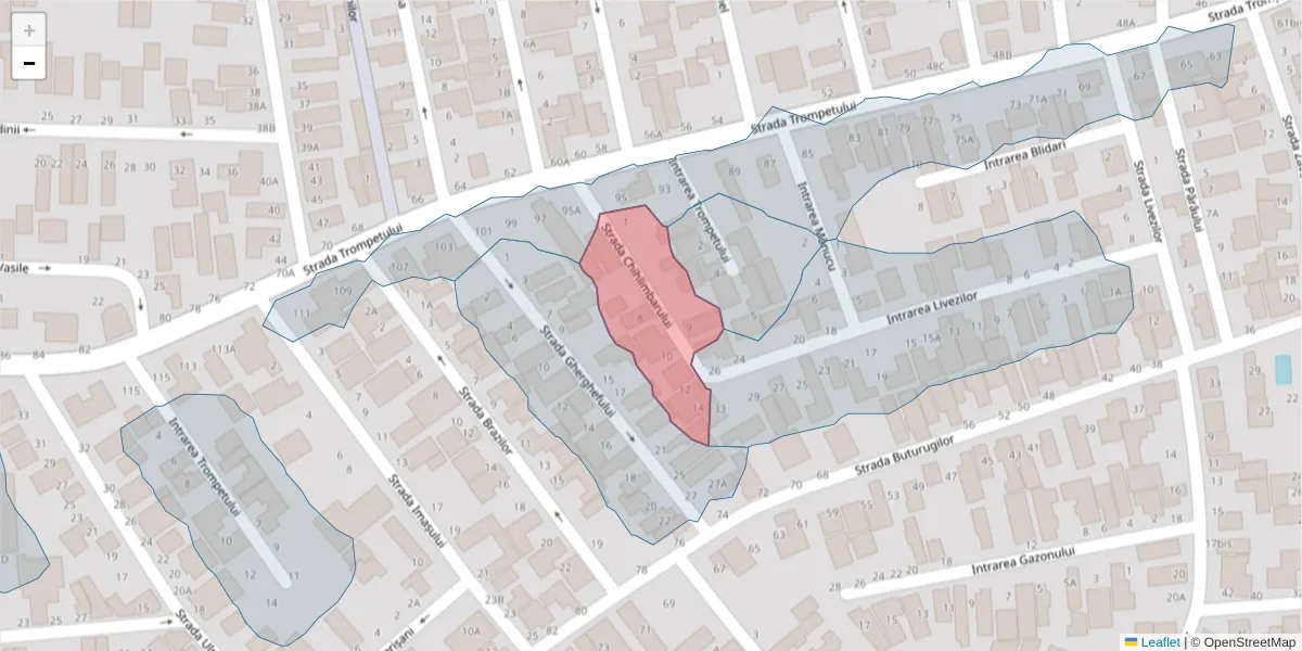Hartă a codului poștal  și a codurilor poștale învecinate