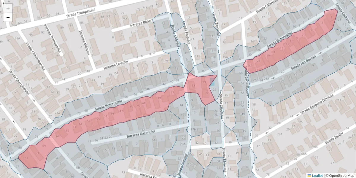 Hartă a codului poștal  și a codurilor poștale învecinate