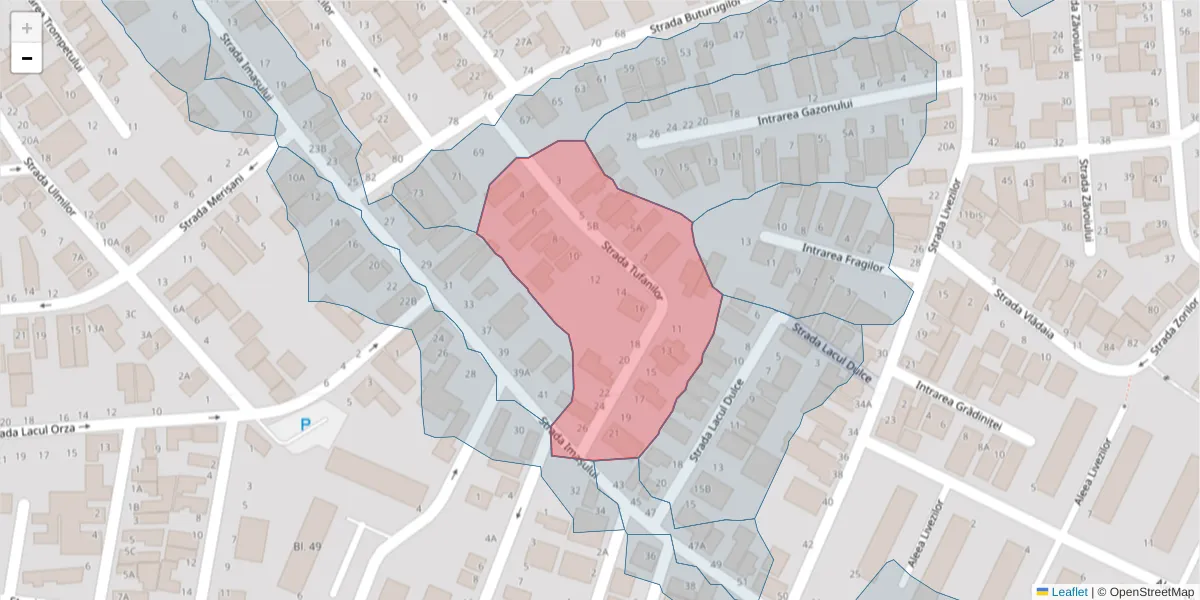 Hartă a codului poștal  și a codurilor poștale învecinate