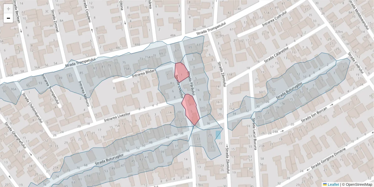 Hartă a codului poștal  și a codurilor poștale învecinate