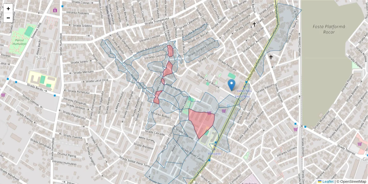 Hartă a codului poștal  și a codurilor poștale învecinate