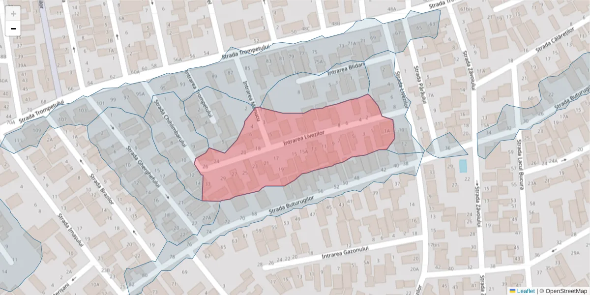 Hartă a codului poștal  și a codurilor poștale învecinate