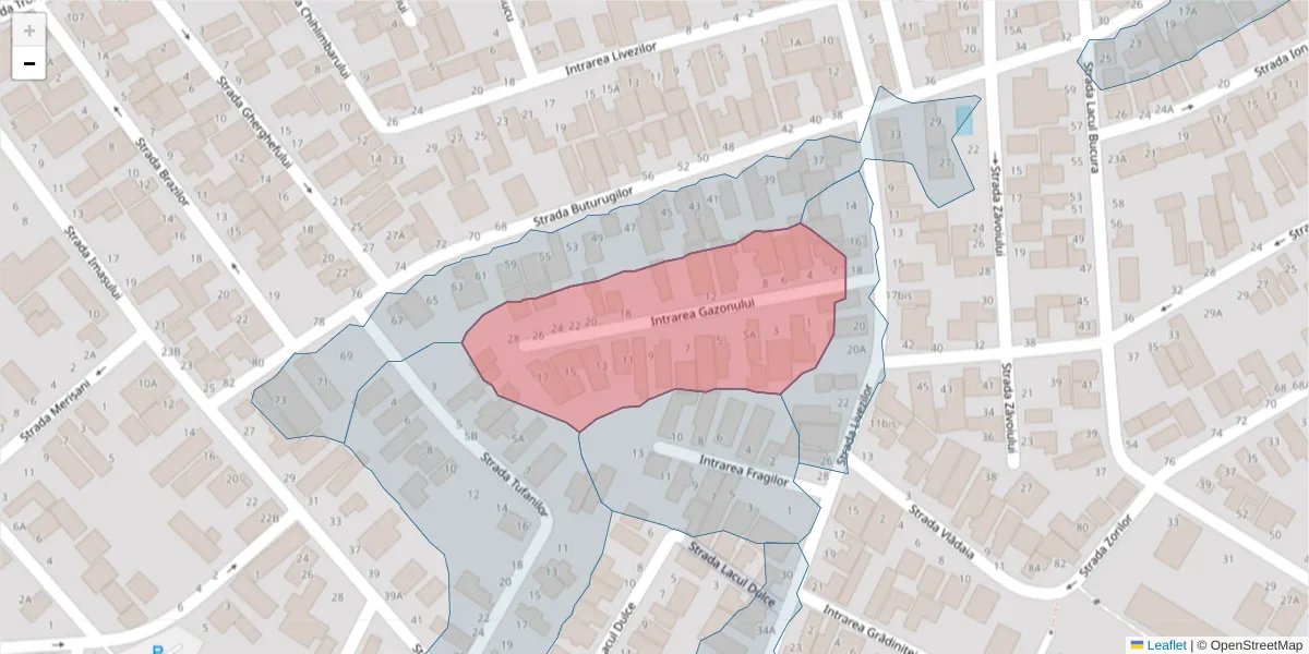 Hartă a codului poștal  și a codurilor poștale învecinate