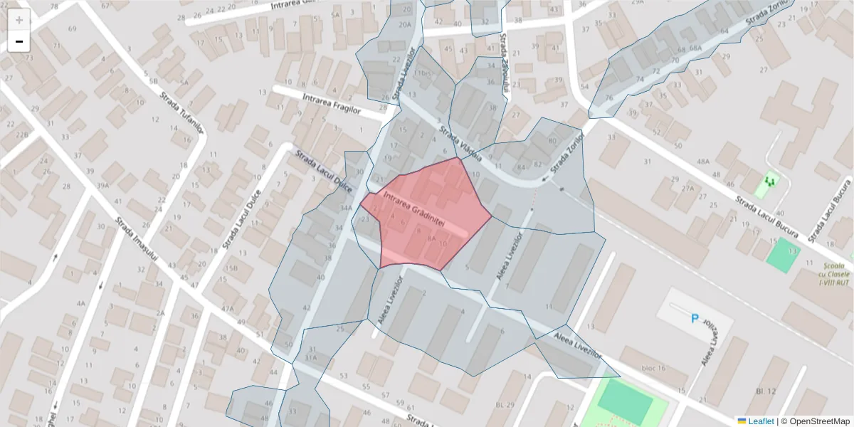 Hartă a codului poștal  și a codurilor poștale învecinate