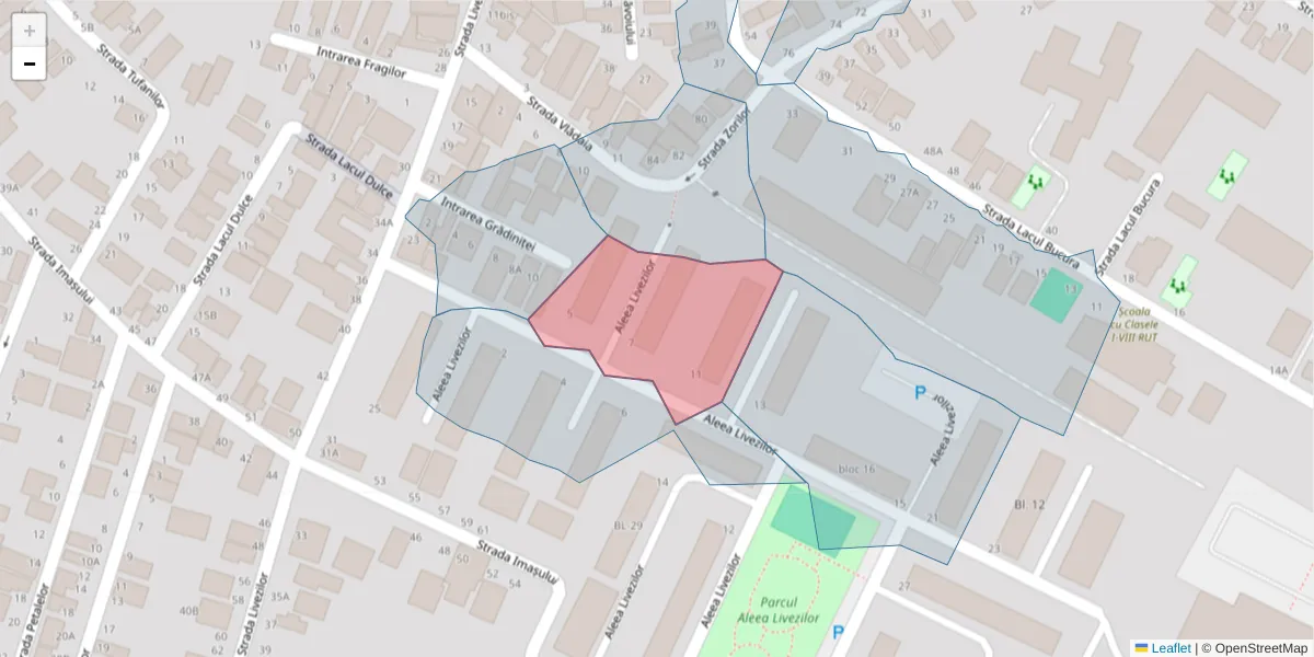 Hartă a codului poștal  și a codurilor poștale învecinate