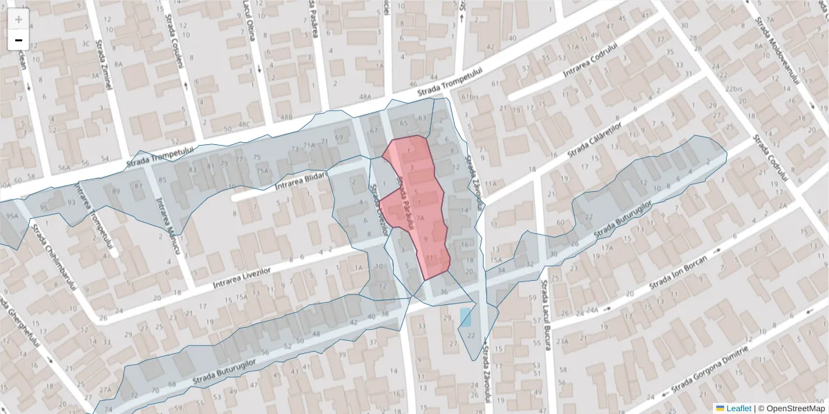 Hartă a codului poștal  și a codurilor poștale învecinate