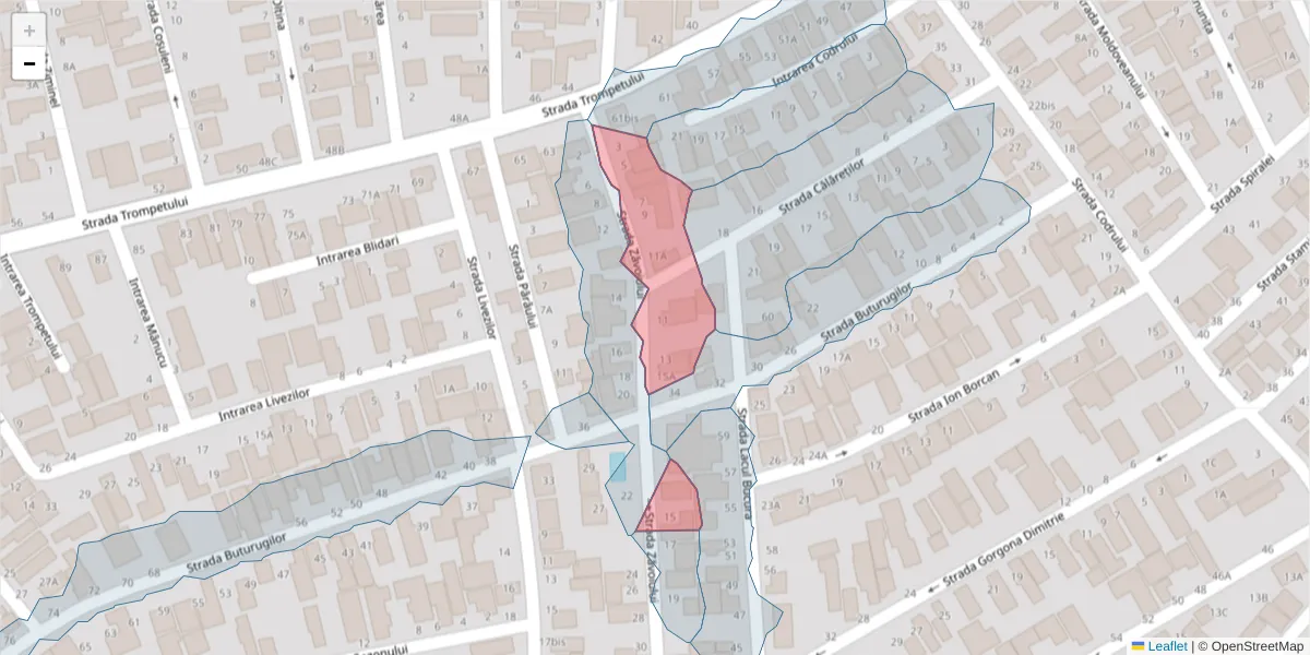 Hartă a codului poștal  și a codurilor poștale învecinate