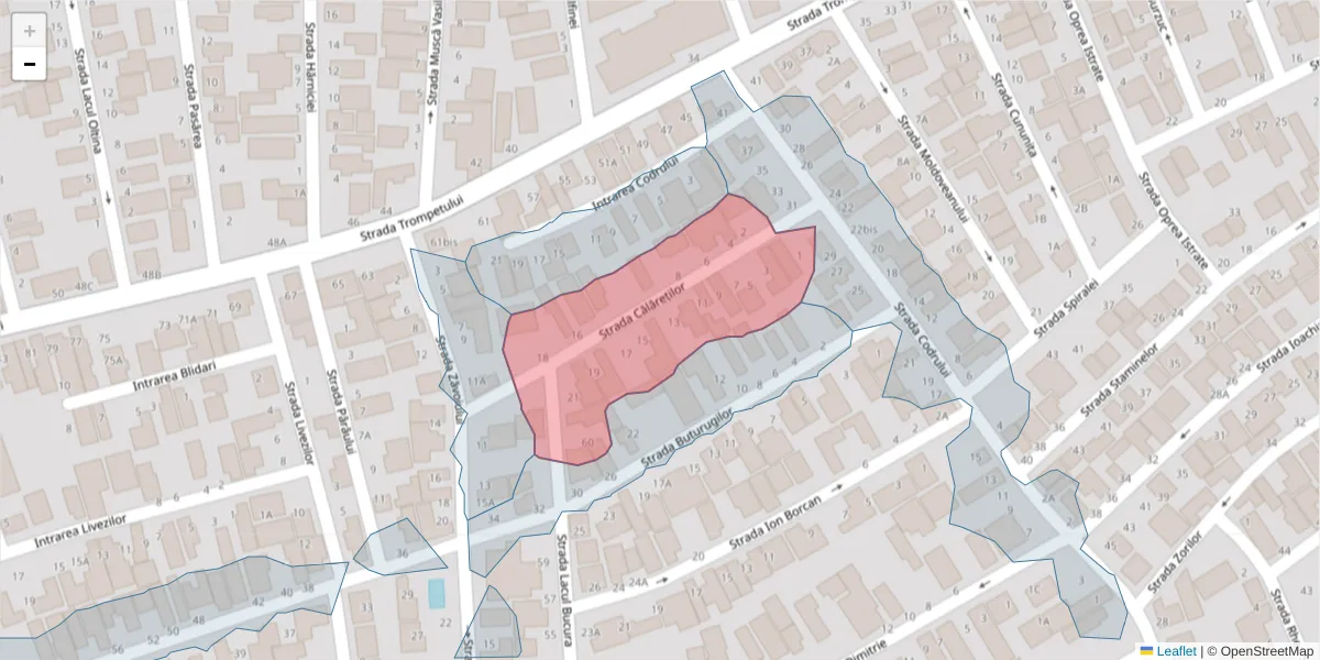Hartă a codului poștal  și a codurilor poștale învecinate