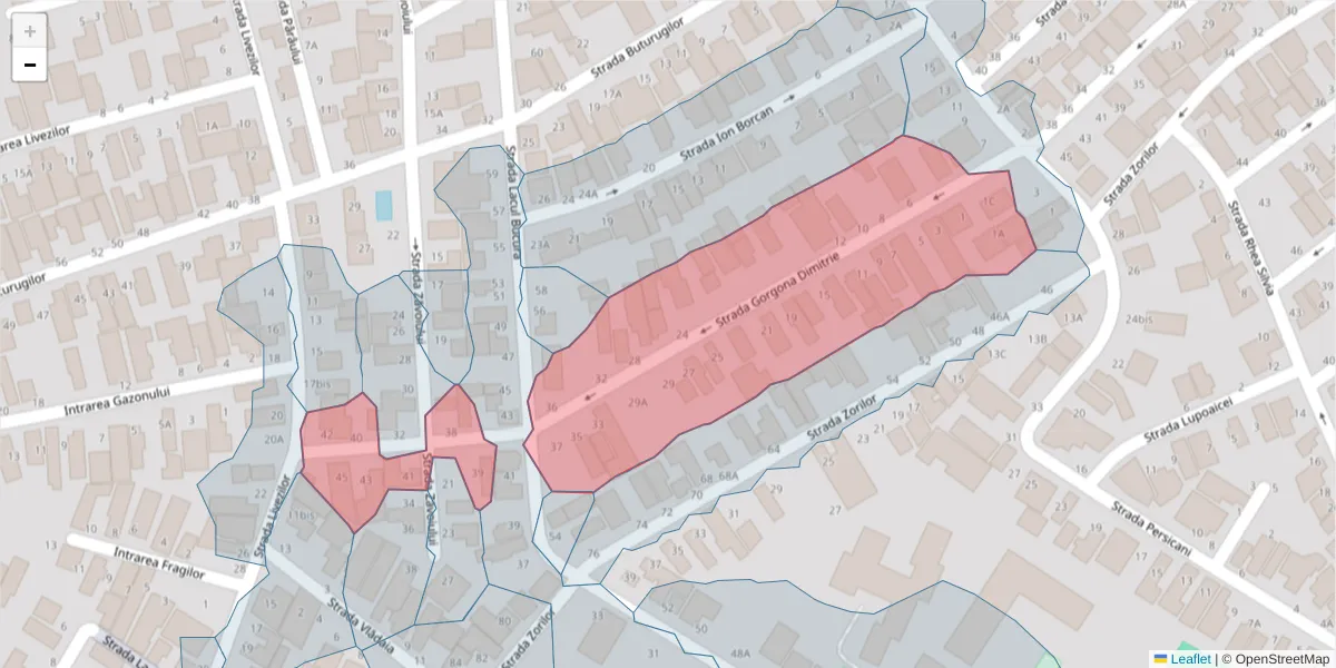 Hartă a codului poștal  și a codurilor poștale învecinate