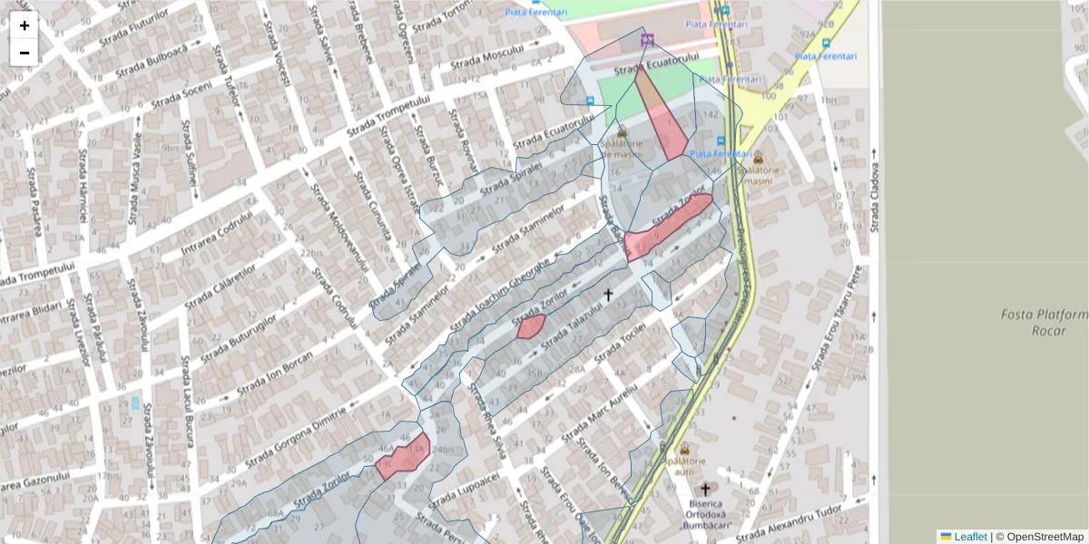 Hartă a codului poștal  și a codurilor poștale învecinate