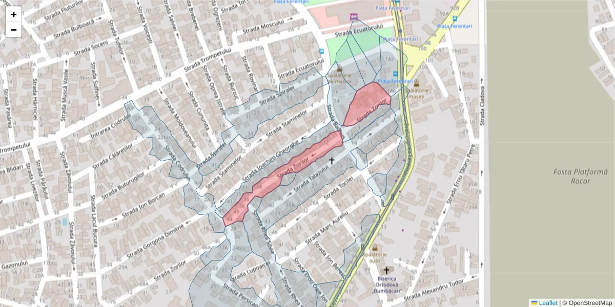 Hartă a codului poștal  și a codurilor poștale învecinate