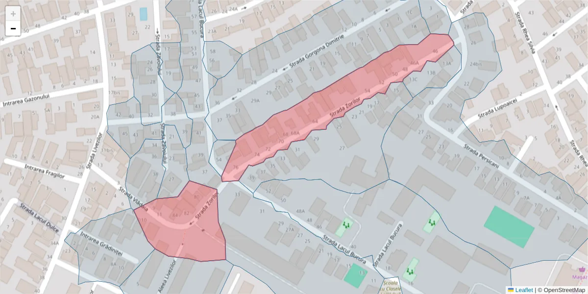 Hartă a codului poștal  și a codurilor poștale învecinate