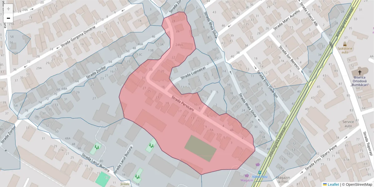 Hartă a codului poștal  și a codurilor poștale învecinate