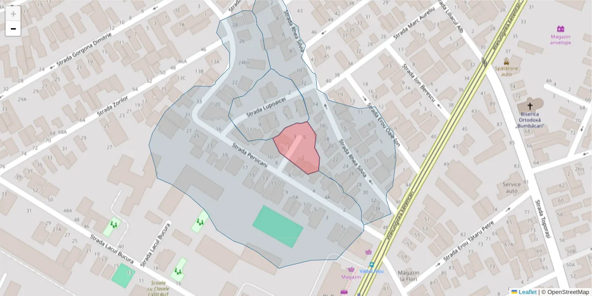 Hartă a codului poștal  și a codurilor poștale învecinate